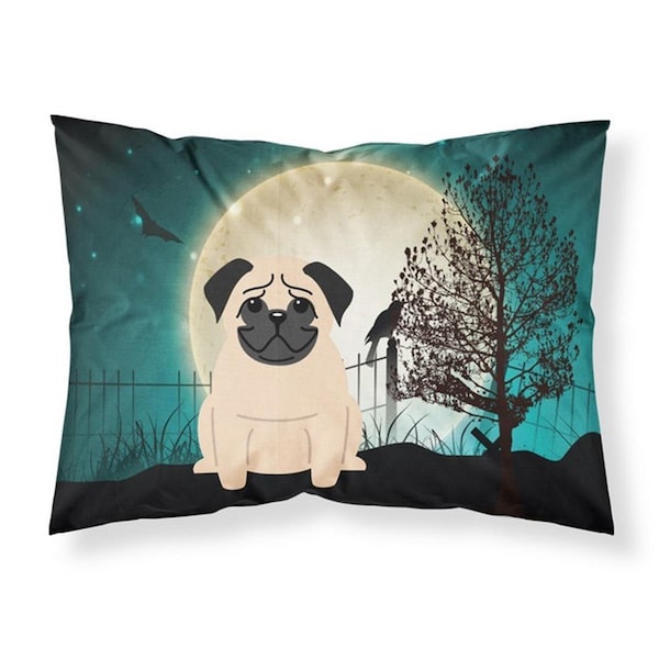 Micasa Halloween Scary Pug Fawn Fabric Standard Pillowcase, 20.5 x 0.25 x 30 in. MI755164 - main